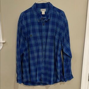 Duluth Trading Co Men's Blue Plaid Button-Down Shirt